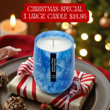 Load image into Gallery viewer, CHRISTMAS SPECIAL | Ocean Blue Glass Jar, X Large 430g Natural Soy Wax Candle - Garden of Eden Pure Fragrance