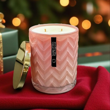 Load image into Gallery viewer, CHRISTMAS SPECIAL | Glamorous Soft Pink Glass Jar, XX Large 650g With Gold Lid - Garden of Eden Pure Fragrance