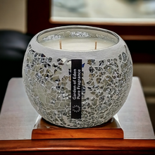 Load image into Gallery viewer, Silver Mosaic Extra Large Natural Soy Wax Candles 430g - Highly Scented Fragrances - Garden of Eden Pure Fragrance