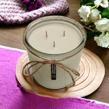 Load image into Gallery viewer, MEGA TRIPLE WICKED Rustic, Clear Glass Jar, Natural Soy Wax Candle, 850g - Garden of Eden Pure Fragrance
