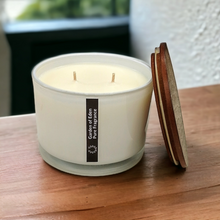 Load image into Gallery viewer, Charming X Large, Shallow White Glass Jar, 400g Double Wicked, Natural Soy Wax Candle - Highly Scented Fragrances - Garden of Eden Pure Fragrance