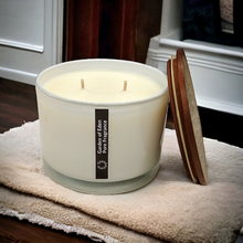 Load image into Gallery viewer, Charming X Large, Shallow White Glass Jar, 400g Double Wicked, Natural Soy Wax Candle - Highly Scented Fragrances - Garden of Eden Pure Fragrance