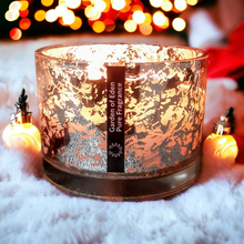Load image into Gallery viewer, Christmas Silver Sparkle Shallow Glass Jar, X Large Natural Soy Wax Candle 400g - Highly Scented Fragrances - Garden of Eden Pure Fragrance