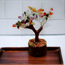 Load image into Gallery viewer, Multi Colour 12cm High Chakra Wish List Gemstone Tree With Timber Base - Garden of Eden Pure Fragrance