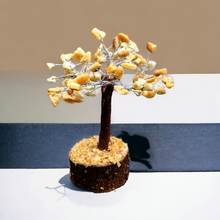 Load image into Gallery viewer, Yellow Solar Plex Chakra 12cm High Gemstone Tree With Timber Base - Garden of Eden Pure Fragrance