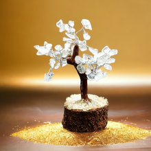 Load image into Gallery viewer, Clear Quartz All Chakra 12cm High Gemstone Tree With Timber Base - Garden of Eden Pure Fragrance