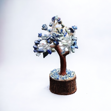Load image into Gallery viewer, Soladite Blue Third Eye & Throat Chakra Mini Gemstone Tree With Timber Base - Garden of Eden Pure Fragrance