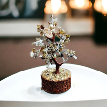 Load image into Gallery viewer, Labradorite Gemstone 12cm High Tree With Timber Base - Garden of Eden Pure Fragrance