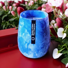Load image into Gallery viewer, Ocean Blue Glass Jar, X Large 450g Natural Soy Wax Candle - Garden of Eden Pure Fragrance