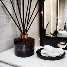 Load image into Gallery viewer, Amber Reed Diffuser Glass Bottle With Gold Lid, 200ml - Highly Scented Fragrances - Garden of Eden Pure Fragrance