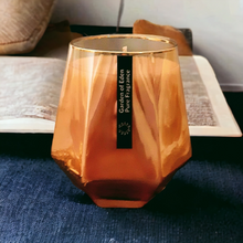 Load image into Gallery viewer, The "MONACO"  X Large, Soft Gold Glass Jar, with Gold Rim, Natural Soy Wax Candle, 430g - Garden of Eden Pure Fragrance