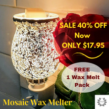 Load image into Gallery viewer, SALE 40% OFF | Stunning Mosaic Reflective Plug In Wax Melter  + **1 Free Wax Melt Pack** - Garden of Eden Pure Fragrance