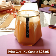 Load image into Gallery viewer, PRICE CUT... The MONACO X Large, Soft Gold Glass Jar, with Gold Rim,  430g Natural Soy Wax Candle - Garden of Eden Pure Fragrance