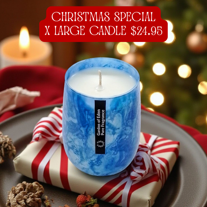 CHRISTMAS SPECIAL | Ocean Blue Glass Jar, X Large 430g Natural Soy Wax Candle