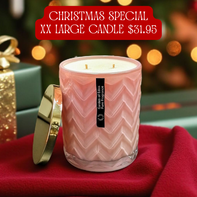 CHRISTMAS SPECIAL | Glamorous Soft Pink Glass Jar, XX Large 650g With Gold Lid