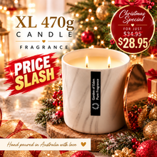 Load image into Gallery viewer, Christmas Special - Ceramic Marble X Large Jar with Rose Gold Slimline Lid, 470g Double Wicked, Natural Soy Wax Candle - Garden of Eden Pure Fragrance