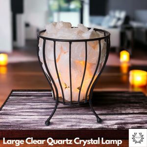 Large 6.5kg Clear Quartz Crystal Cage Lamp - Garden of Eden Pure Fragrance