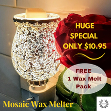 Load image into Gallery viewer, New Financial Year Sale | $10.95 - Stunning Mosaic Reflective Plug In Wax Melter  + **1 Free Wax Melt Pack** - Garden of Eden Pure Fragrance