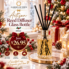Load image into Gallery viewer, Artisan Reed Diffuser Glass Bottle, 180ml - Garden of Eden Pure Fragrance