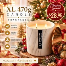 Load image into Gallery viewer, Christmas Special - Ceramic Marble X Large Jar with Rose Gold Slimline Lid, 470g Double Wicked, Natural Soy Wax Candle - Garden of Eden Pure Fragrance