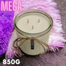 Load image into Gallery viewer, MEGA TRIPLE WICKED Rustic, Clear Glass Jar, Natural Soy Wax Candle, 850g - Garden of Eden Pure Fragrance
