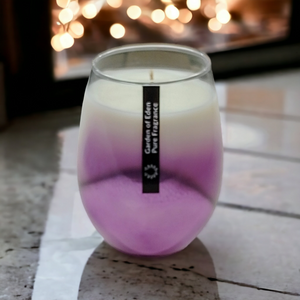Spectacular X Large Purple Ombre Glass Jar, Natural Soy Wax Candle - Highly Scented Fragrances - Garden of Eden Pure Fragrance