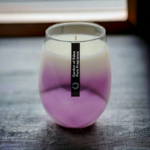 Spectacular X Large Purple Ombre Glass Jar, Natural Soy Wax Candle - Highly Scented Fragrances - Garden of Eden Pure Fragrance