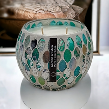Load image into Gallery viewer, Aqua Mosaic Extra Large Natural Soy Wax Candles 430g - Highly Scented Fragrances - Garden of Eden Pure Fragrance