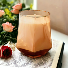 Load image into Gallery viewer, The &quot;MONACO&quot;  X Large, Soft Gold Glass Jar, with Gold Rim, Natural Soy Wax Candle, 430g - Garden of Eden Pure Fragrance