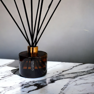 Amber Reed Diffuser Glass Bottle With Gold Lid, 200ml - Highly Scented Fragrances - Garden of Eden Pure Fragrance