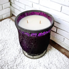 Load image into Gallery viewer, Purple Mosaic X Large Glass Jar, 460g Natural Soy Wax Candle - Highly Scented Fragrances - Garden of Eden Pure Fragrance