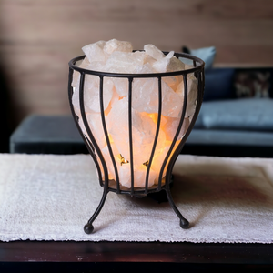 Large 6.5kg Clear Quartz Crystal Cage Lamp - Garden of Eden Pure Fragrance
