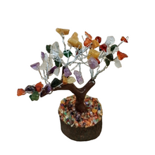 Load image into Gallery viewer, Multi Colour 12cm High Chakra Wish List Gemstone Tree With Timber Base - Garden of Eden Pure Fragrance