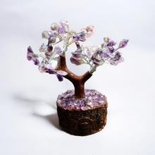 Load image into Gallery viewer, Amethyst Purple Crown Chakra 12cm High Gemstone Tree With Timber Base - Garden of Eden Pure Fragrance