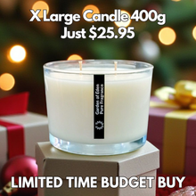 Load image into Gallery viewer, LIMITED TIME BUDGET BUY | Clear Shallow Glass Jar, Double Wicked, Natural Soy Wax Candle, 400g