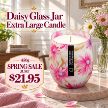 Load image into Gallery viewer, Spring Special Daisy Jar, X Large 450g Natural Soy Wax Candle