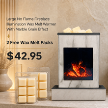 Load image into Gallery viewer, Large No Flame Fireplace Illumination Wax Melt Warmer With Marble Grain Effect  + **2 Free Wax Melt Packs** - Garden of Eden Pure Fragrance