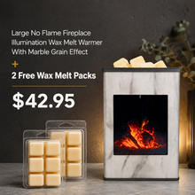 Load image into Gallery viewer, Large No Flame Fireplace Illumination Wax Melt Warmer With Marble Grain Effect  + **2 Free Wax Melt Packs** - Garden of Eden Pure Fragrance