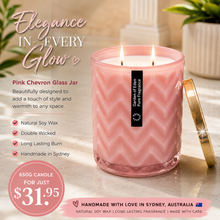 Load image into Gallery viewer, Glamorous Soft Pink Glass Jar, XX Large 650g With Gold Lid - Garden of Eden Pure Fragrance