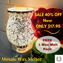 Load image into Gallery viewer, SALE 40% OFF | Stunning Mosaic Reflective Plug In Wax Melter  + **1 Free Wax Melt Pack**