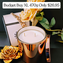 Load image into Gallery viewer, BUDGET BUY | Luxe Rose Gold Extra Large Jar with Lid, 470g  Natural Soy Wax Candle