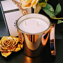 Load image into Gallery viewer, FLASH SALE - Beautiful Luxe Rose Gold Extra Large Jar with Lid - Natural Soy Wax Candle, 470g - Highly Scented Fragrances - Garden of Eden Pure Fragrance