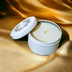 Smart Looking Matt White Travel Tin, 185g Natural Soy Wax Candle - Highly Scented Fragrances - Garden of Eden Pure Fragrance