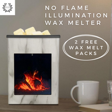 Load image into Gallery viewer, Large No Flame Fireplace Illumination Wax Melt Warmer With Marble Grain Effect  + **2 Free Wax Melt Packs** - Garden of Eden Pure Fragrance