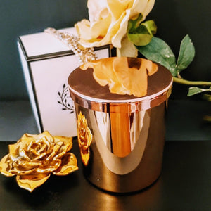 Beautiful Luxe Rose Gold Jar Extra Large with Lid - Natural Soy Wax Candle, 400g - Highly Scented Fragrances - Garden of Eden Pure Fragrance