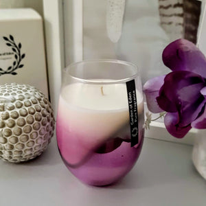 **Exclusive Product Only Found Here** - Spectacular X Large Purple Ombre Glass Jar, Natural Soy Wax Candle - Highly Scented Fragrances  ***While Stocks Last*** - Garden of Eden Pure Fragrance