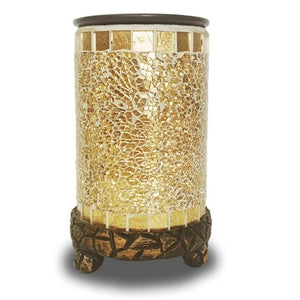 Large Gold Mosaic Wax Melt Warmer  + **2 Free Wax Melt Packs** - Garden of Eden Pure Fragrance