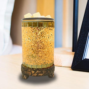 Large Gold Mosaic Wax Melt Warmer  + **2 Free Wax Melt Packs** - Garden of Eden Pure Fragrance