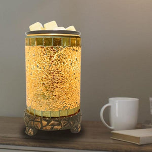 Large Gold Mosaic Wax Melt Warmer  + **2 Free Wax Melt Packs** - Garden of Eden Pure Fragrance